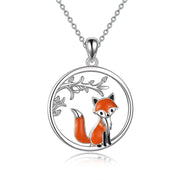 Sterling Silver Fox Necklace Cute Animal Jewelry for Women Girls Christmas Gifts