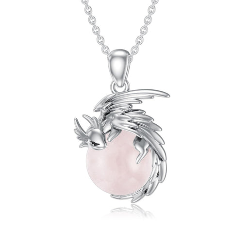 Sterling Silver Birthstone Dragon Necklace Pendant Necklace