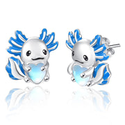 Moonstone Animal Stud Earrings for Women 925 Silver Hypoallergenic Cute Cartoon Animal Earrings  Jewelry Gifts