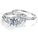 Sterling Silver Twisted Willow Moissanite Wedding Ring