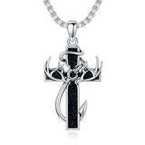 Cross Necklace for Men 925 Sterling Silver Cross  Pendant Jewelry Masonic Gifts for Men Boys