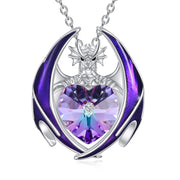 Sterling Silver Heart Shaped Crystal Birthstone Pendant Necklace