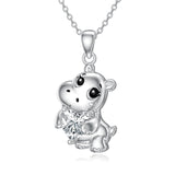 Sterling Silver Cubic Zirconia Hamster Pig Dragon Giraffe Bunny Hippo Goat Pendant Necklace