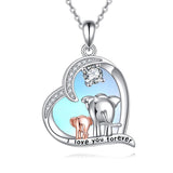 Sterling Silver Moonstone Cat Dachshund Dog Elephant Turtle Pendant Necklace