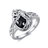 Celtic Filigree Rings Sterling Silver Black Onyx Ring Black Onyx Jewelry Gifts For Women Men