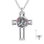 Sterling Silver Baseball Basketball Football Urn Necklace for Ashes