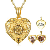 10K 14K 18K Gold Personalized Photo Tree of Life Bee Sunflower Rose  Pendant Necklace