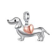 Sterling Silver DachshundDog Charm Beads