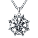 Sterling Silver Demon Horns Mask Protection Pendant Necklace