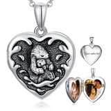 925 Silver Heart Shaped Locket Necklace That Holds Pictures Photo Keep Someone Near to You Custom  Lockets Jewelry Personalized Letters Engraving