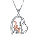 Sterling Silver Drawing Themed Pendant Necklace