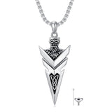 Sterling Silver Arrowhead Urn Necklace for Ashes