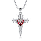 Sterling Silver Three Nail Cross Pendant Necklace