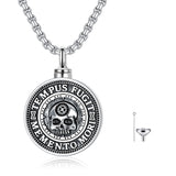 Memento Mori Necklace for Men 925 Sterling Silver Memento Mori Pendant Gothic Skull Pendant Amulet Protection Jewelry Gifts