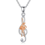 Sterling Silver Dance Ballerina Violin Music Note Pendant Necklace