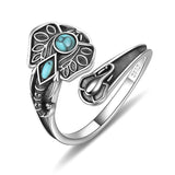 Sterling Silver Turquoise  Elephant Spoon Animal Ring