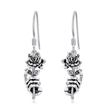 Sterling Silver Gothic Skull Dangle Earrings