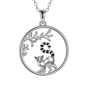 Lemur Necklace Sterling Silver Lemur Pendant Necklace Cute Animal Jewelry for Women Girls Christmas Gifts