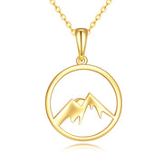 14K Gold Mountain Pendant Necklace