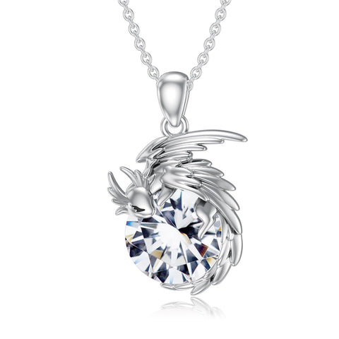 Sterling Silver Birthstone Dragon Necklace Pendant Necklace