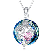 Sterling Silver Crystal Birthstone 12 Birth FlowerPendantNecklace