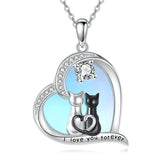 Sterling Silver Moonstone Cat Dachshund Dog Elephant Turtle Pendant Necklace