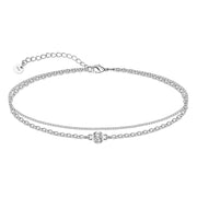 925 Sterling Silver Anklet Anklets for WomenDouble layeredAnklet Beach Jewelry