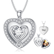 Personalized 925 Silver 1 ct Moissanite Locket That Holds PicturePhoto Heart Locket Necklace Gift for Beloved Ones Mother Women Mens