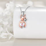 Sterling Silver Birthstone Corgi Pendant Necklace