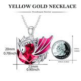 Sterling Silver 10K 14K 18K Gold Birthstone Wyvern Dragon Pendant Necklace