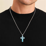 Sterling Silver 3 Nail Cross Pendant Necklace for Men