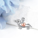 Sterling Silver Dachshund  Dog Charm Beads