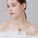 Crystal Urn Necklace For Ashes 925 Silver  Angel Wing  Cremation Necklace Heart  Urn Holder Necklaces For Women Memorial Jewelry