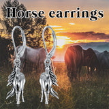 Sterling Silver Horse Dangle Earrings