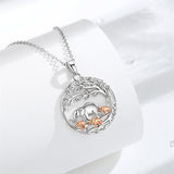 Sterling Silver Elephant with 1 2 3 Cubs Pendant Necklace