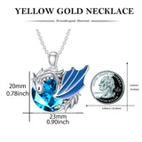 Sterling Silver 10K 14K 18K Gold Birthstone Wyvern Dragon Pendant Necklace