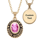 Sterling Silver Personalized Birthstone Engraved Class Graduation Pendant Necklace Graduation Gift