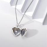 925 Sterling Silver Birthstone Vintage Cross Heart Shaped Photo Pendant  Necklace