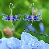 Sterling Silver Big Dragonflies Dangle  Earrings