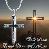 Cross Urn Necklaces for Ashes 925 Sterling Silver Obsidian Celtic Knot Necklace Memorial Keepsake Cremation Jewelry for Men Women