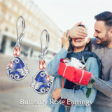 Sterling Silver Teardrop Quartz  Blue Sandstone Moonstone Turquoise Rose Filigree Leverback Earrings