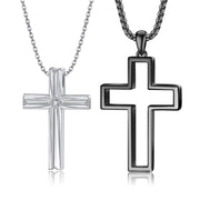 Cross Couples Necklace Sterling Silver His and Hers Matching Necklace Love Pendant Couples Jewelry for Couple Her Him
