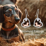 Sterling Silver Dachshund Dangle Earring