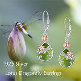 Sterling Silver Peridot Turquoise Abalone Shell Moonstone Black Onyx Dragonfly Leverback Earrings