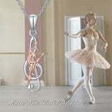 Sterling Silver Dance Ballerina Violin Music Note Pendant Necklace