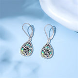 Sterling Silver Abalone Shell Filigree Dragonfly Butterfly Bee Hummingbird Leverback Earrings