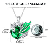 Sterling Silver 10K 14K 18K Gold Birthstone Wyvern Dragon Pendant Necklace