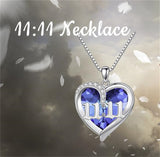 Sterling Silver Crystal Angel Number 11:11 Pendant Necklace