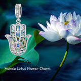 Sterling Silver Hamsa Charmfor Women Men Amulet Protector Jewelry Gifts