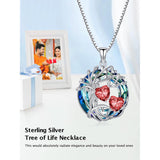 Sterling Silver 2 Heart Birthstone Austrian Crystal Tree of Life Pendant Necklaces